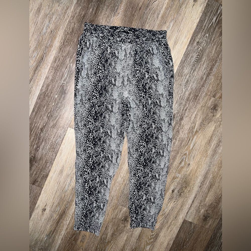 LANVIN Silk Joggers Snake / Reptile Pattern Size 34 Extra Small River 2014